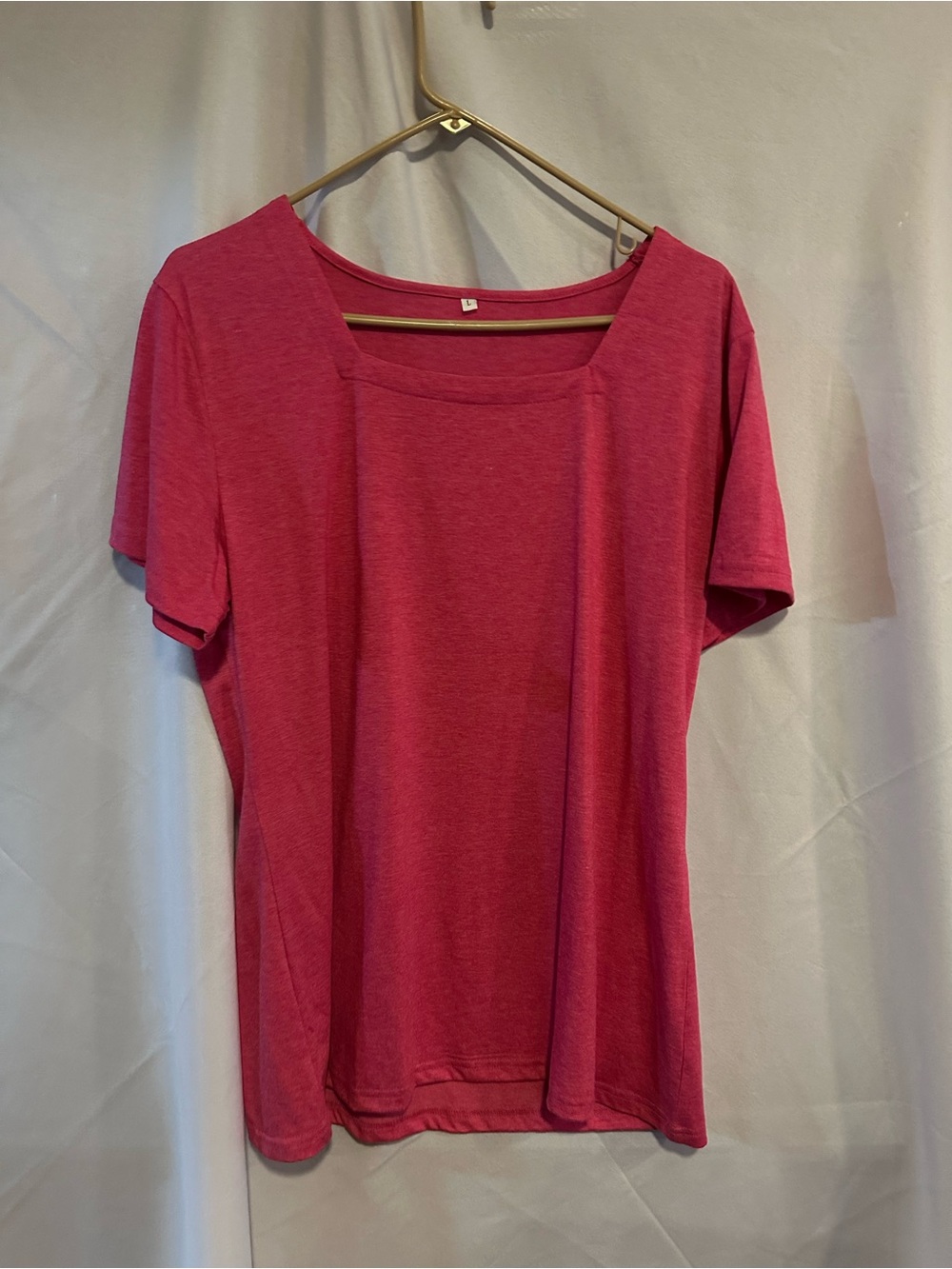 Women’s Short Sleeve Square Neck Top - Pink